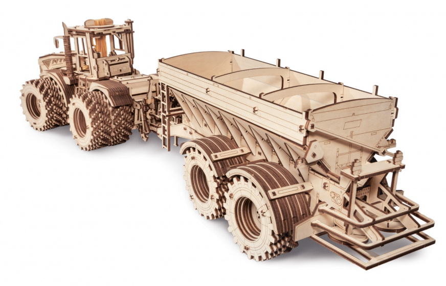 Eco-Wood-Art 3d puzzel cm trailer tractor k-7m 50 cm hout 206 st. - Afbeelding 3