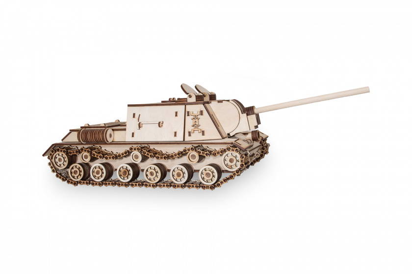 Eco-Wood-Art 3d puzzel tank isu-152 48 x 22 cm hout bruin 694 st. - Afbeelding 4