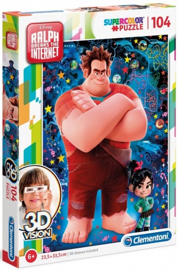 Clementoni puzzel 3d-vision disney ralph 104 stukjes