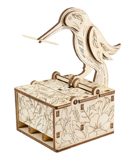 Eco-Wood-Art modelbouwpakket bird feeder 14 cm hout 38-delig
