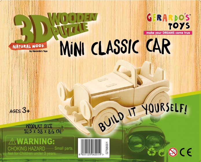 Gerardo's Toys 3d-puzzel klassieke auto 10,5 cm 25-delig - Afbeelding 2