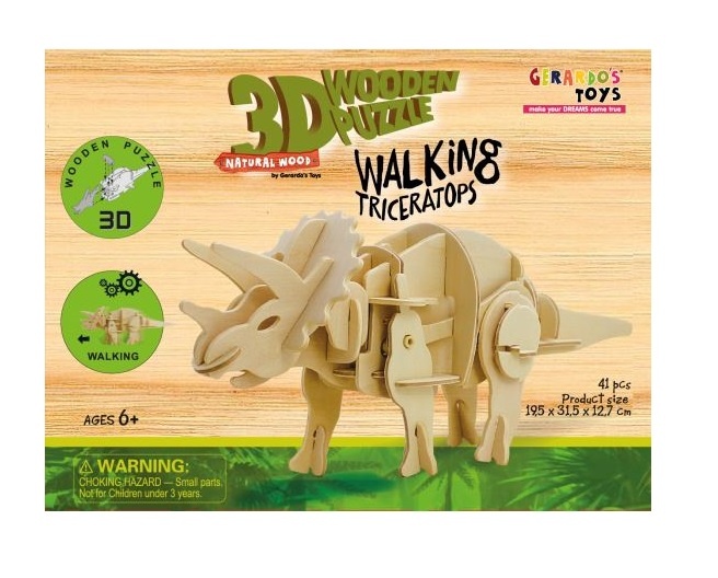 Gerardo's Toys 3d-puzzel walking triceratops 32 cm 41-delig - Afbeelding 2