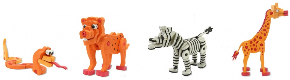 JAMARA 3d puzzelset dieren junior schuim oranje/zwart 351-delig