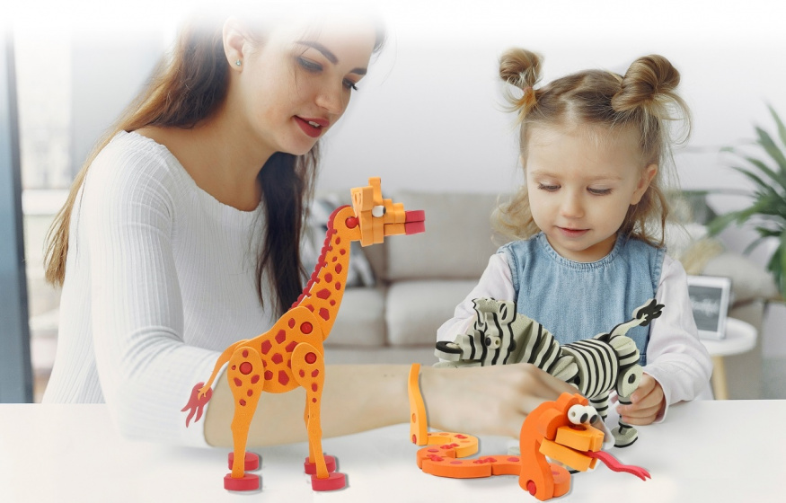 JAMARA 3d puzzelset dieren junior schuim oranje/zwart 351-delig - Afbeelding 9