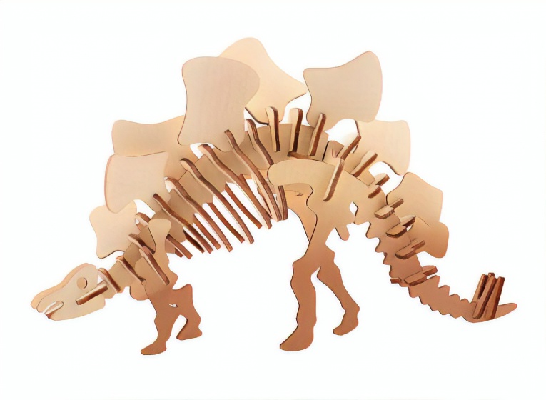 Johntoy 3d-puzzel stegosaurus 11 x 15 cm hout bruin