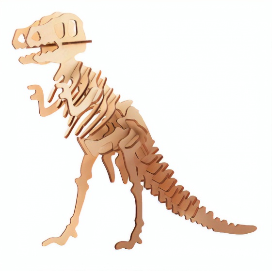 Johntoy 3d-puzzel t-rex 11 x 15 cm hout bruin