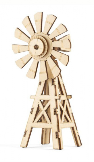 Kikkerland 3d-puzzel windmill 15 x 11 cm hout naturel