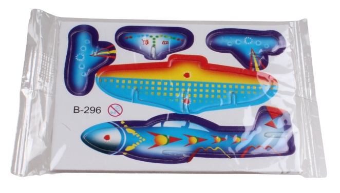 LG-Imports 3d-puzzel vliegtuig 8 x 6 cm blauw/rood