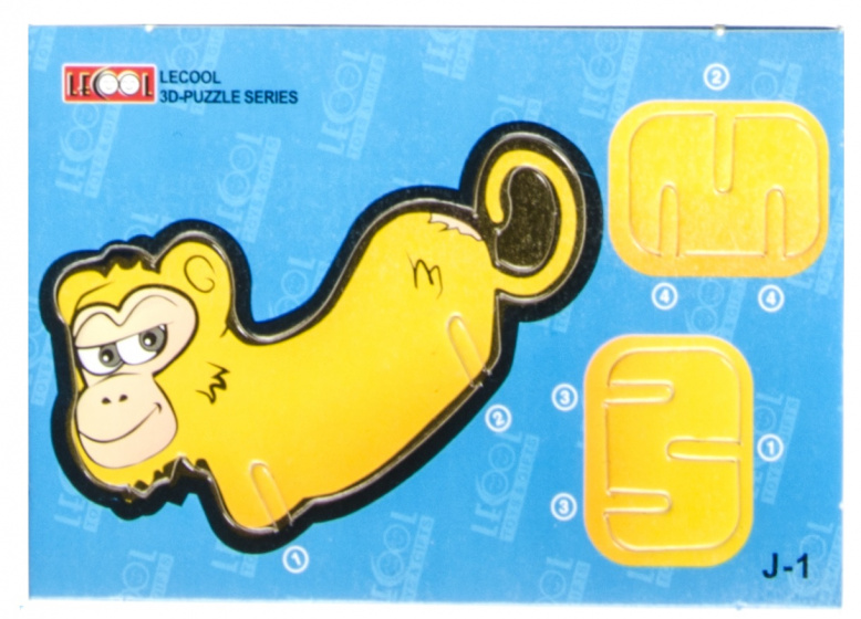 LG-Imports 3d-puzzel aap junior 10,5 cm karton geel 7 stukjes