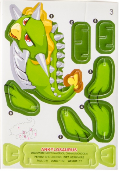 LG-Imports 3d puzzel ankylosaurus 7 stukjes