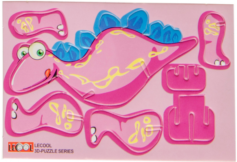 LG-Imports 3d-puzzel dino 10,5 x 7,5 cm karton roze