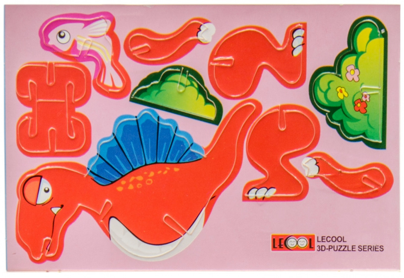 LG-Imports 3d-puzzel dino 10,5 x 7,5 cm karton roze/rood