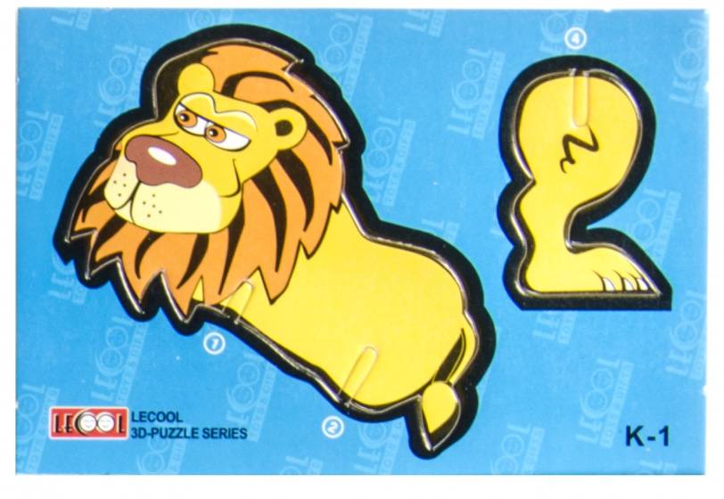 LG-Imports 3d-puzzel leeuw junior 10,5 cm karton geel 7 stukjes