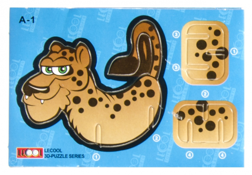 LG-Imports 3d-puzzel panter 10,5 cm karton bruin 7 stukjes