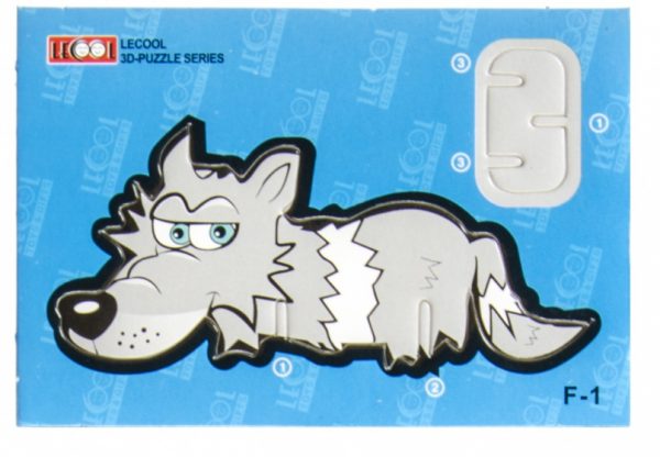LG-Imports 3d-puzzel wolf junior 10,5 cm karton grijs 7 stukjes