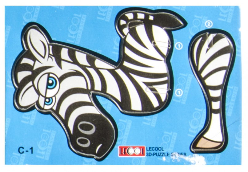 LG-Imports 3d-puzzel zebra 10,5 cm karton zwart/wit 7 stukjes