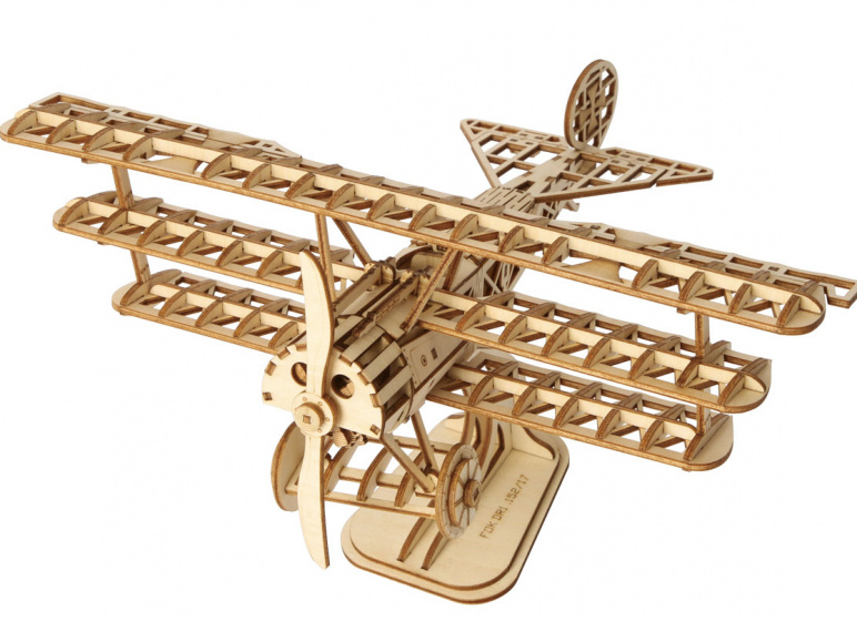 Robotime modelbouwpakket airplane 21 x 12 cm hout 145-delig