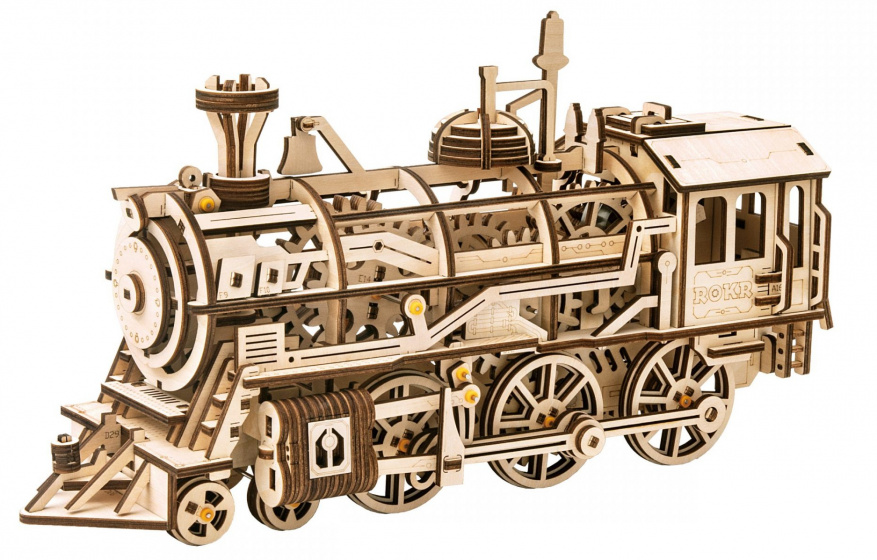 Robotime modelbouwpakket locomotive 37 cm mdf 350-delig