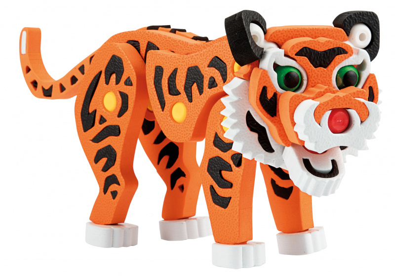 Toi-Toys 3d puzzel tijger junior 31,5 cm foam oranje 121 delig