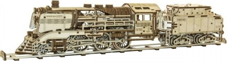 Wooden City 3d-puzzel sneltrein & kolenwagen hout bruin 60 cm