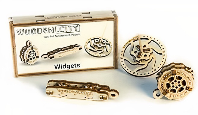 Wooden City 3d-puzzel widgets hout 10,6 cm 3 stuks