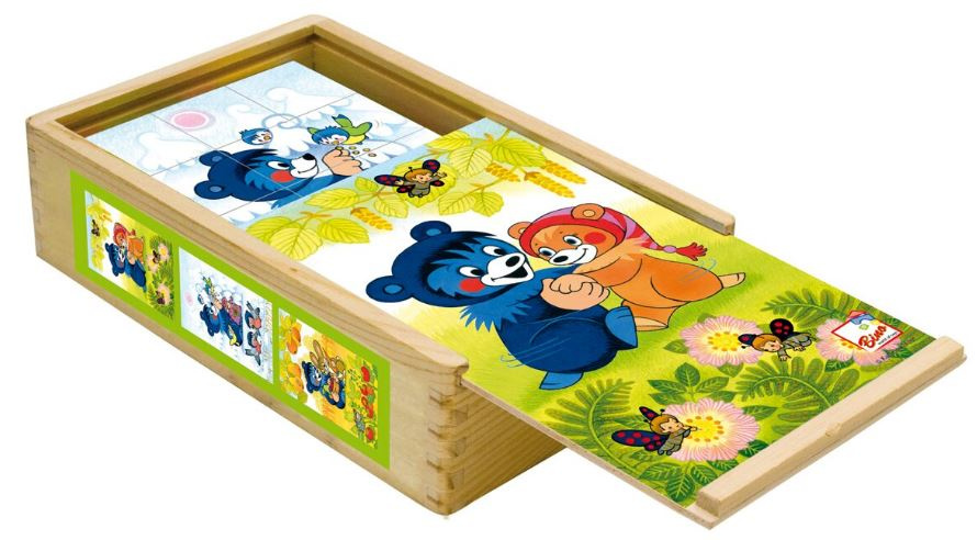 Bino blokkenpuzzel baribal junior 20 x 13 x 5 cm hout 16-delig - Afbeelding 2