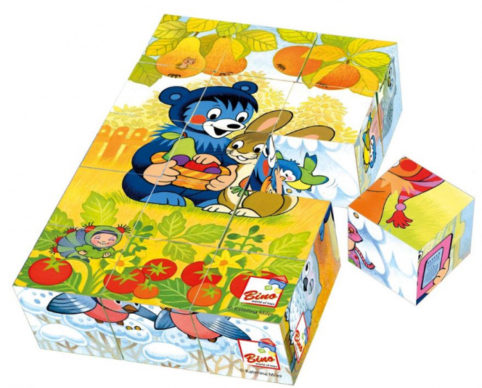 Bino blokkenpuzzel baribal junior 20 x 13 x 5 cm hout 16-delig
