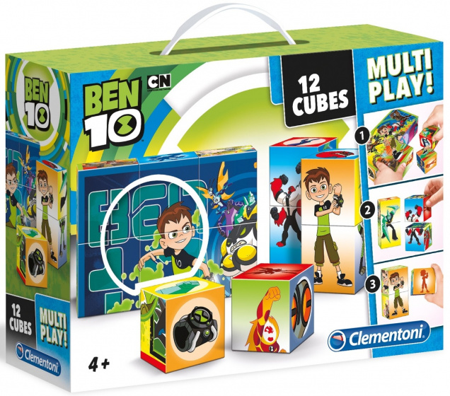 Clementoni blokkenpuzzel ben 10 junior 18 cm hout 6-delig