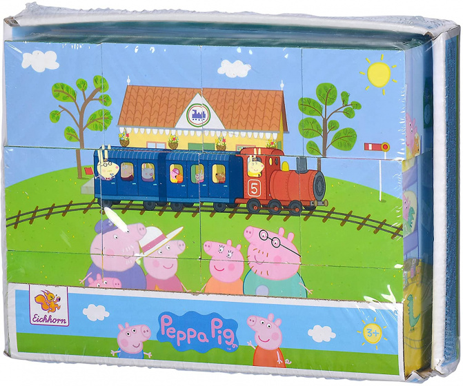 Eichhorn blokkenpuzzel peppa pig 16 x 12 cm hout 12-delig