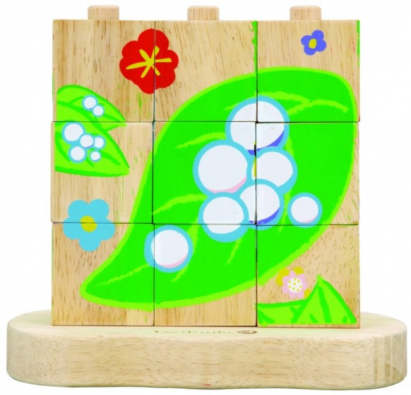 Everearth blokpuzzel rups/vlinder junior hout 10-delig - Afbeelding 2