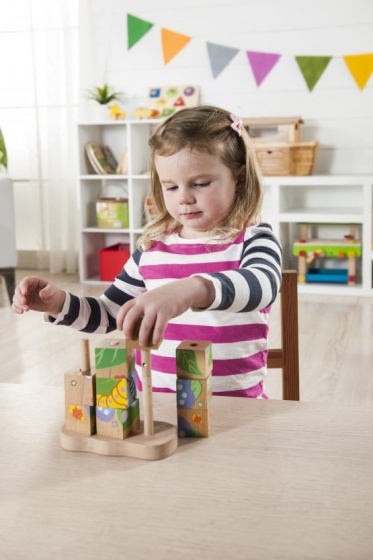 Everearth blokpuzzel rups/vlinder junior hout 10-delig - Afbeelding 6