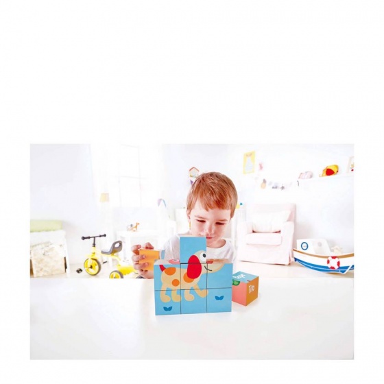 Hape blokkenpuzzel friendship junior hout 9-delig - Afbeelding 3