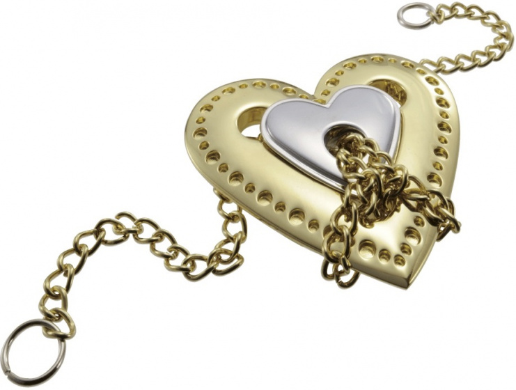 Huzzle breinbreker cast heart 11,8 cm staal zilver/goud