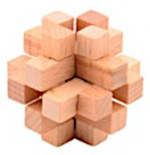Johntoy puzzel hersenkraker 4,5 cm hout blank (e)