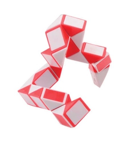 Johntoy puzzel magische slang hart rood/wit