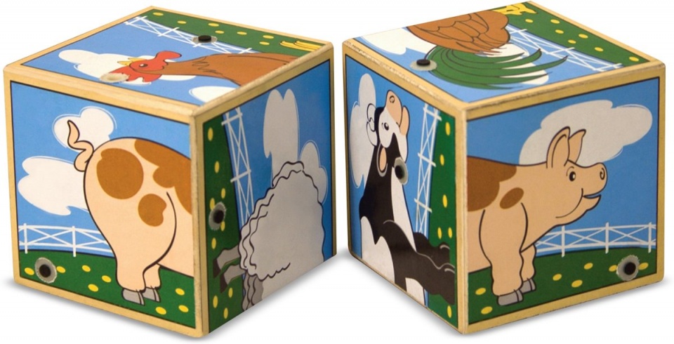 Melissa & Doug blokkenpuzzel boerderij met geluid 2-delig