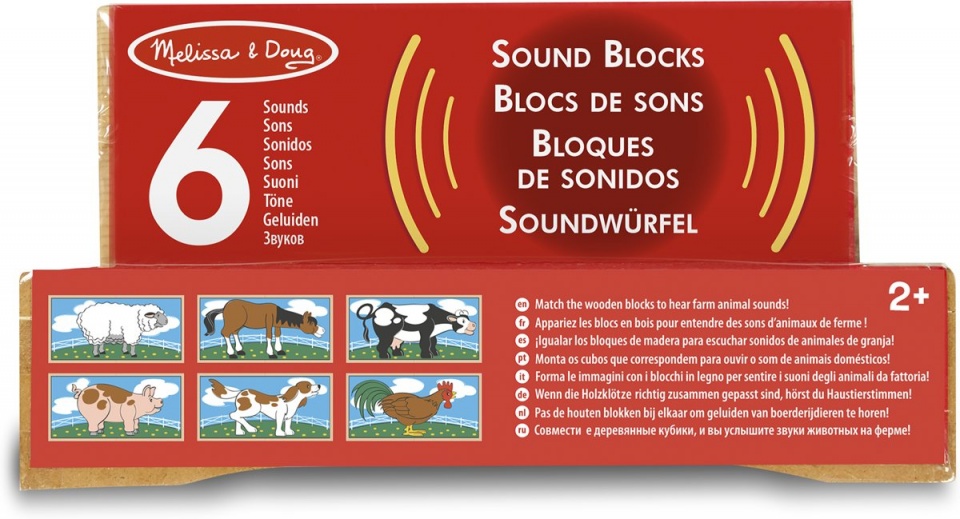 Melissa & Doug blokkenpuzzel boerderij met geluid 2-delig - Afbeelding 3