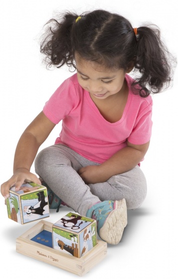 Melissa & Doug blokkenpuzzel boerderij met geluid 2-delig - Afbeelding 4