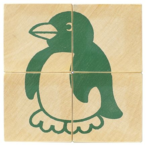 Selecta Spielzeug blokkenpuzzel dieren junior 10 x 10 cm hout 4-delig - Afbeelding 6