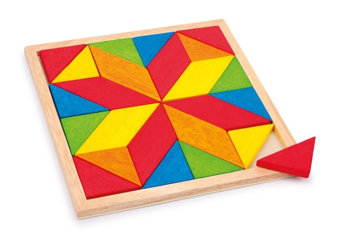 Small Foot houten puzzel mozaÏek 21 x 21 x 1 cm