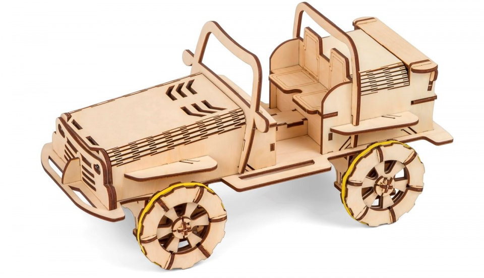 Ecobot houten-modelbouw 3d rc buggy 35 cm 155-delig - Afbeelding 7