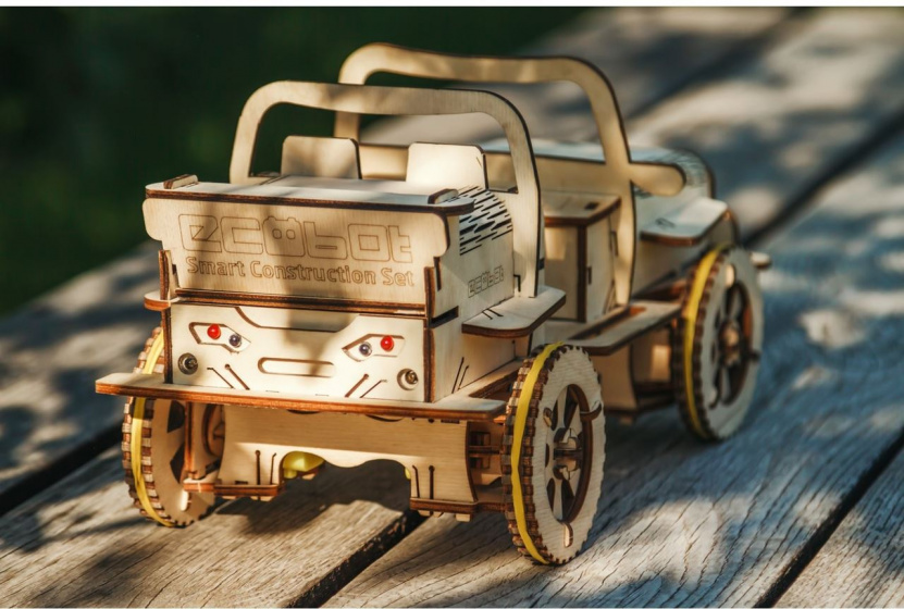 Ecobot houten-modelbouw 3d rc buggy 35 cm ios 154-delig - Afbeelding 4