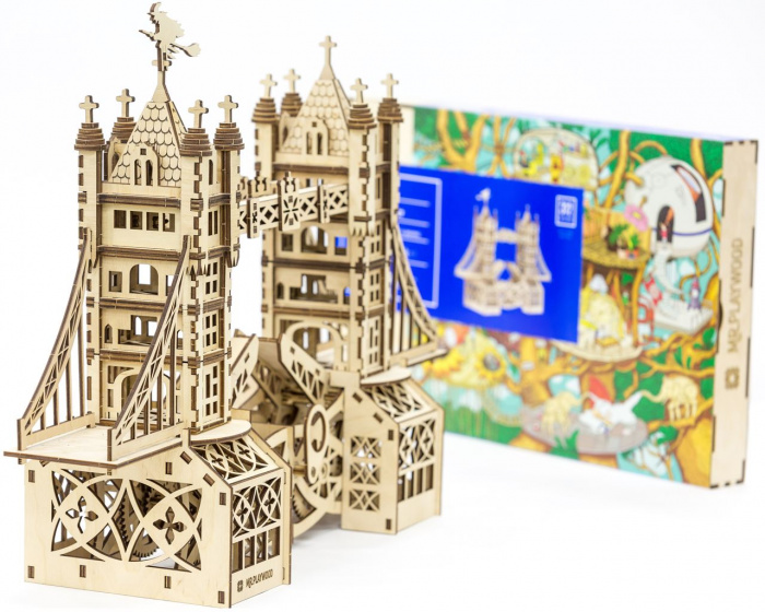 Mr. PlayWood 3d modelbouwset houten tower bridge 312-delig - Afbeelding 2