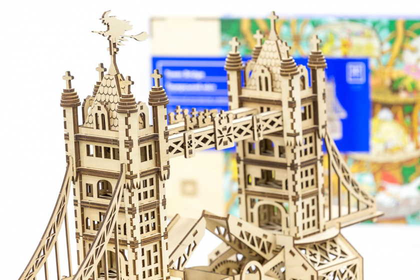 Mr. PlayWood 3d modelbouwset houten tower bridge 312-delig - Afbeelding 3