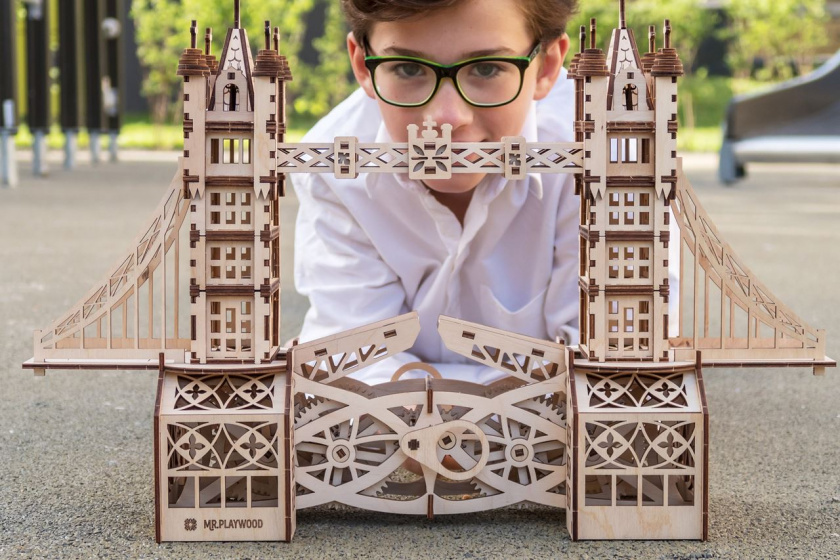 Mr. PlayWood 3d modelbouwset houten tower bridge 312-delig - Afbeelding 5