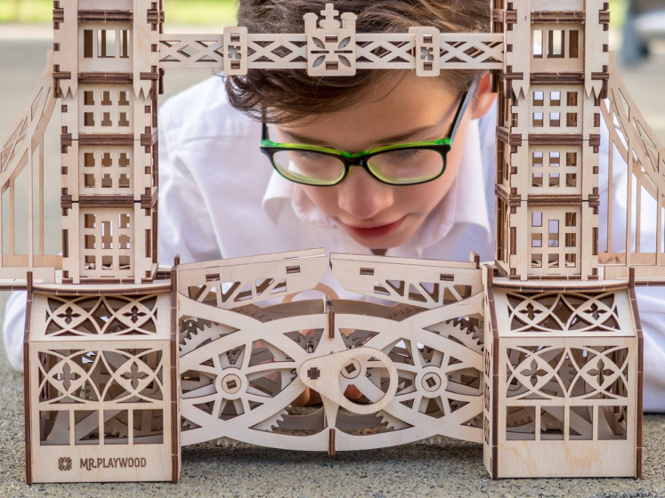 Mr. PlayWood 3d modelbouwset houten tower bridge 312-delig - Afbeelding 6