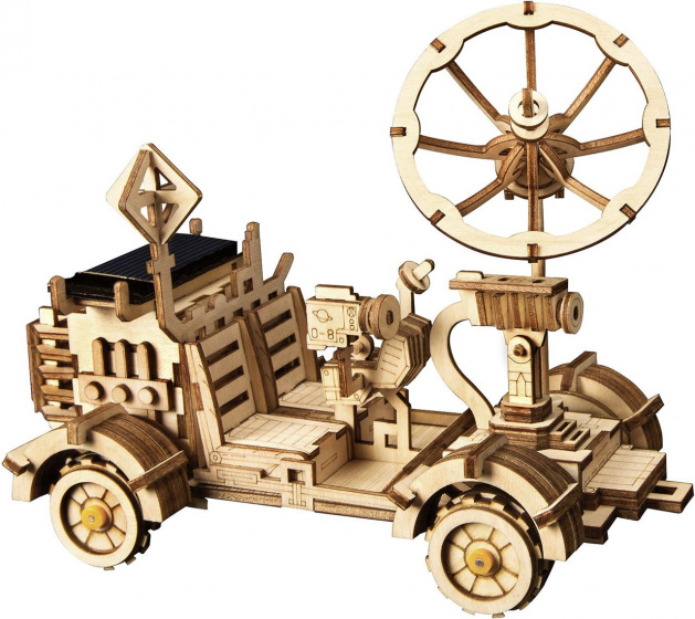 Robotime modelbouwset maanbuggy met zonnecel 18 cm hout