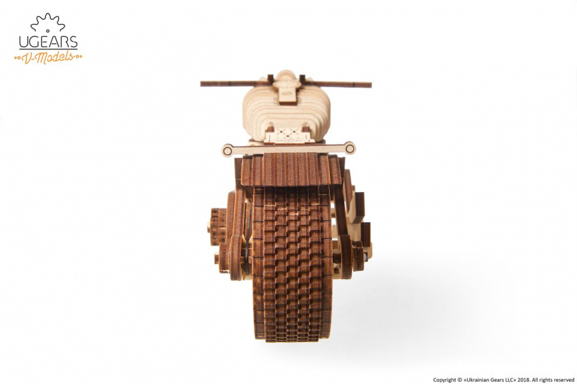 Ugears houten 3d-modelbouw vm-02 motorfiets 26 cm 189-delig - Afbeelding 5