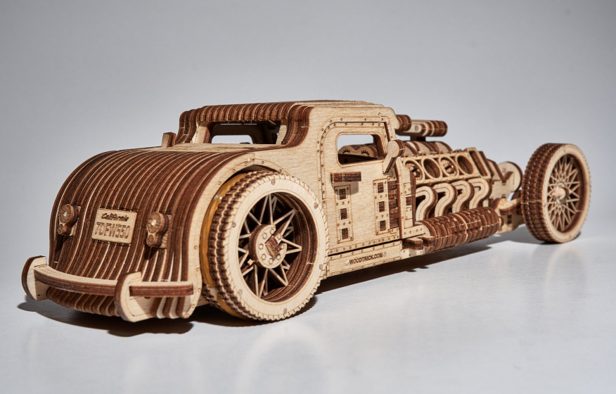 Wood Trick 3d-modelbouw hot rod 27 x 10 cm hout 280-delig - Afbeelding 3