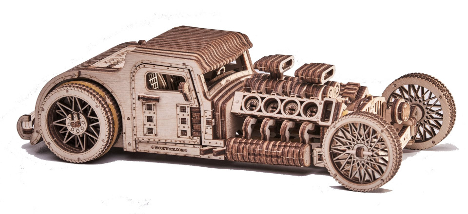 Wood Trick 3d-modelbouw hot rod 27 x 10 cm hout 280-delig